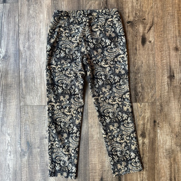 Talbots Hampshire Paisley Ankle Pants Black/Gray/Beige Women's Size 6 - Picture 15 of 16